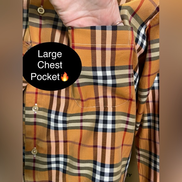 🔥NEW🔥BURBERRY NOVA CHECK L/S Luxury Cotton Button Down👔Oversized🇺🇸Med+/LG🔥 - Picture 4 of 16